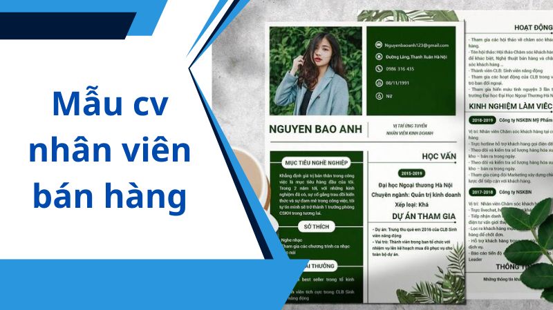 mẫu cv nhân viên bán hàng